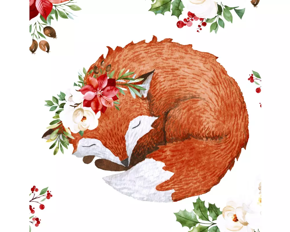 Paper + Design Papierservietten Floral fox 33 cm x 33 cm, 20 Stück