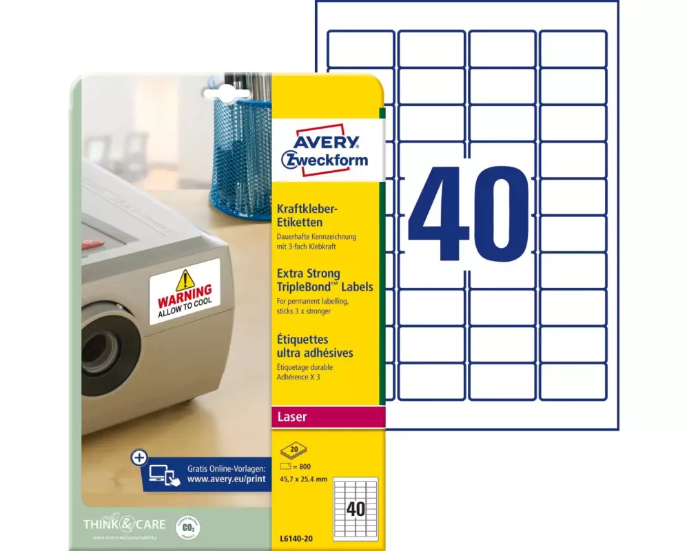 Avery Zweckform Vielzweck-Etiketten 45.7 x 25.4 mm, 20 Blatt