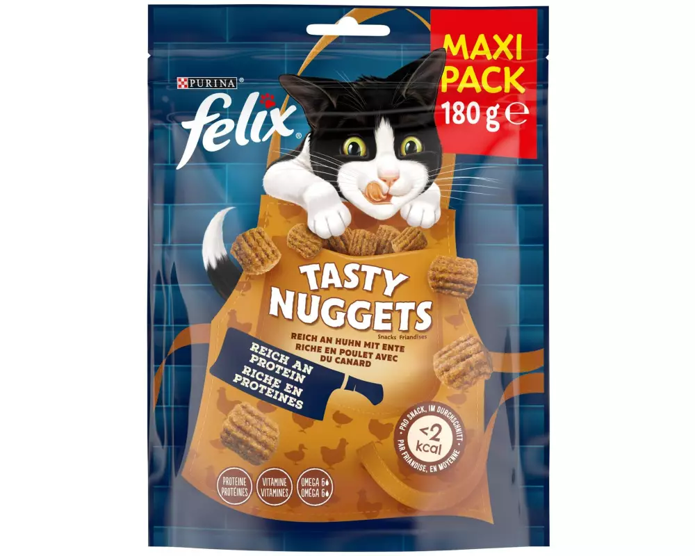 Felix Katzen-Snack Tasty Nuggets Huhn mit Ente, 180 g