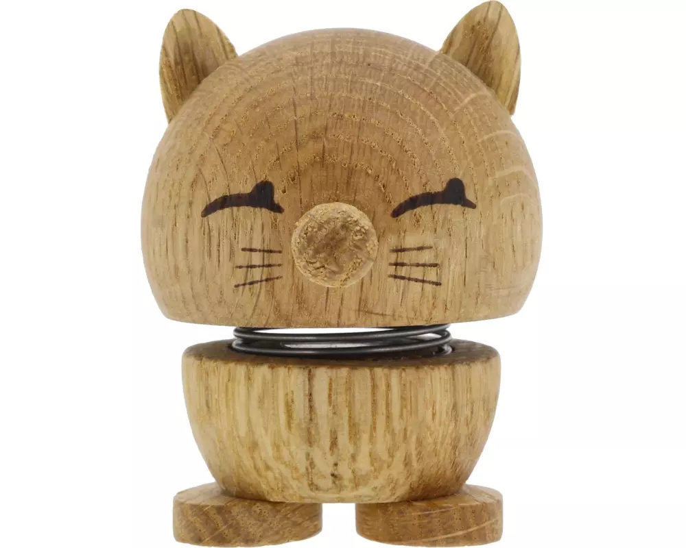 Hoptimist Aufsteller Bumble Katze S, 5.5 x 5.9 x 7.3 cm, Eiche