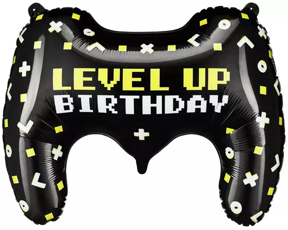 Partydeco Folienballon Game Controller Schwarz, 72 x 52 cm