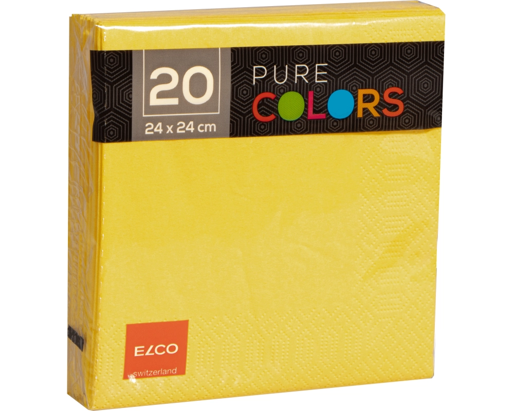 ELCO Serviette Zelltuch 24x24cm PC234020-010 3-lagig, gelb 20Stk.