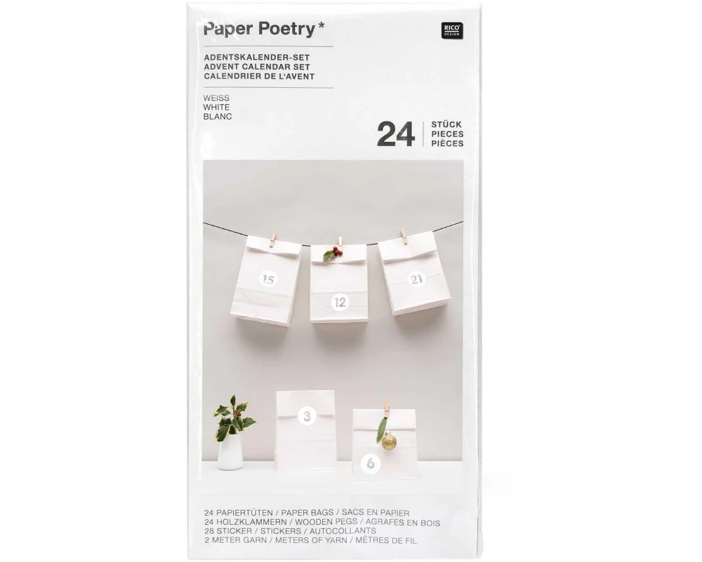 Rico Design Adventskalender Set Weiss
