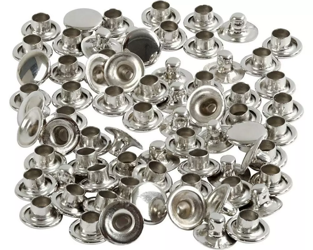 Creativ Company Hohlnieten 7 mm Silber, 50 Stück