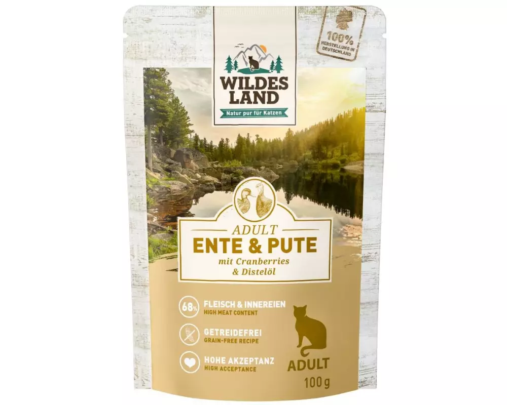 Wildes Land Nassfutter Adult Ente & Pute 12 x 100 g