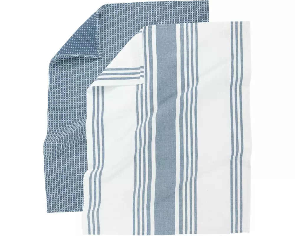 Tiseco Geschirrtuch Combo 4er Set, Blau/Weiss