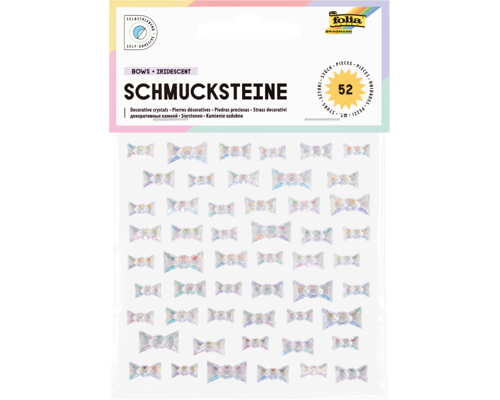 FOLIA Schmucksteine 12319 Bows Iridescent 52 Stück