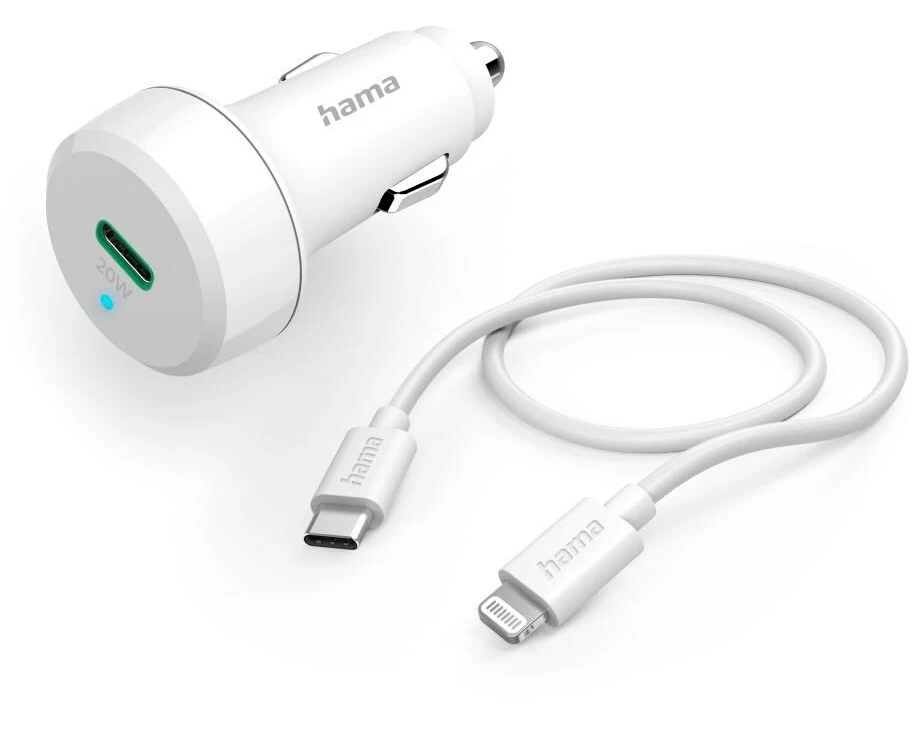 Hama Autoladegerät Car Charger Lightning 20 W Weiss