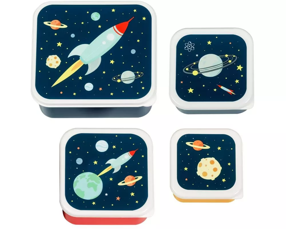 A Little Lovely Company Lunchbox & Snack Box Set Space