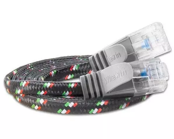 SLIM Slimpatchkabel RJ-45 - RJ-45, Cat 6, UTP, 0.25 m, Grau