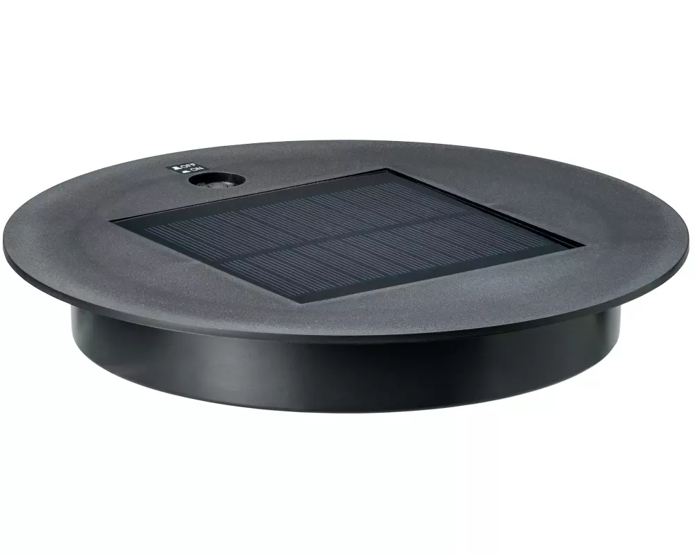 STT Solarpanel Rund 2000 mAh 20 cm, Schwarz