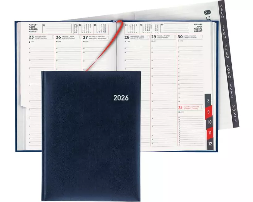 Biella Geschäftsagenda Orario Dunkelblau, 17.8 x 23.5 cm