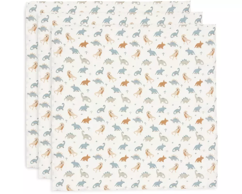 Jollein Mulltuch Nuscheli 3er Set Roarsome 70 cm x 70 cm