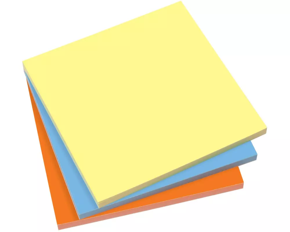 Sigel Moderationskarten 10 x 10 cm 300 Stück, Gelb/Blau/Orange