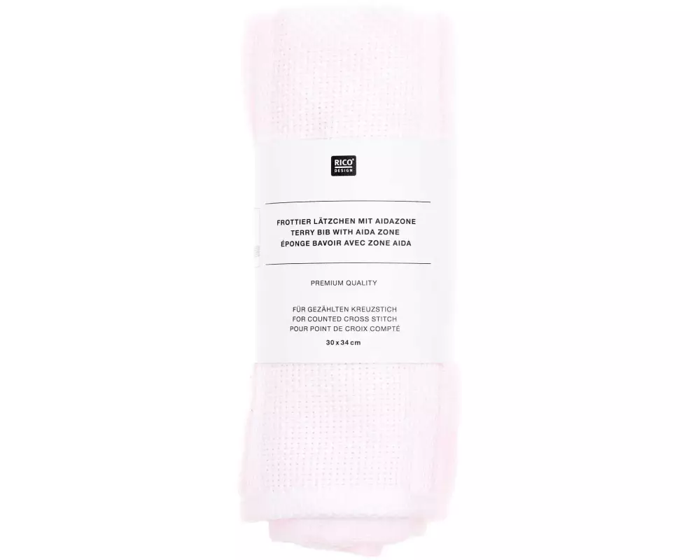 Rico Design Lätzchen Rosa gepunktet, 30 x 34 cm