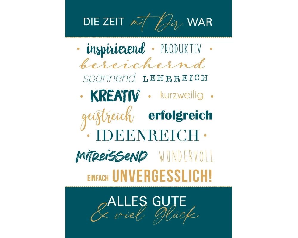 ABC Glückwunschkarte Abschied/Ruhestand A4