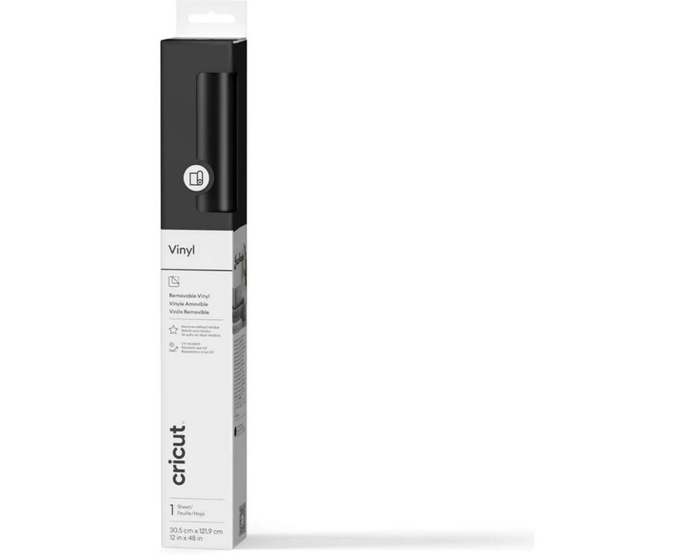 Cricut Vinylfolie wiederablösbar 30.5 x 122 cm, 1 Stück, Schwarz
