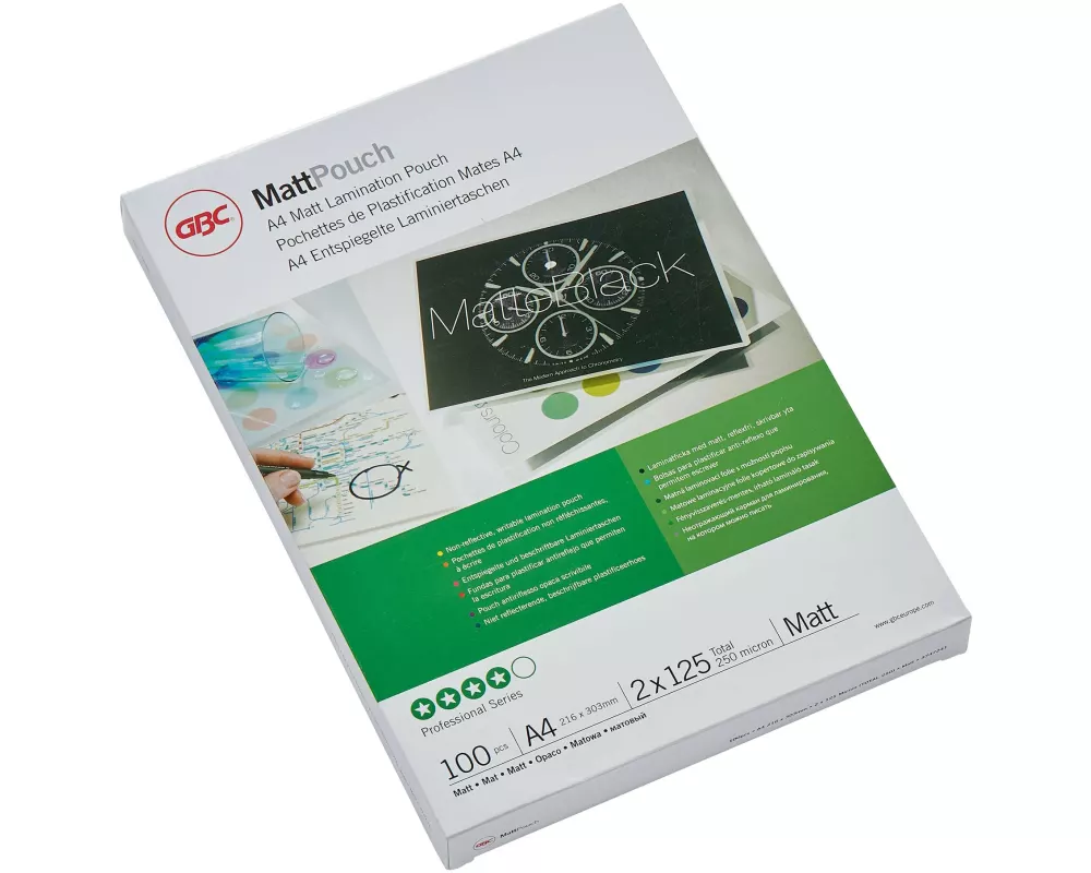 GBC Laminierfolie Premium A4 125 µm, matt, 100 Stück