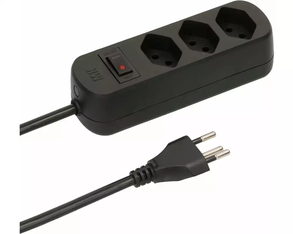 Max Hauri Steckdosenleiste Basic-Line V2 3xT13, 1.5 Meter