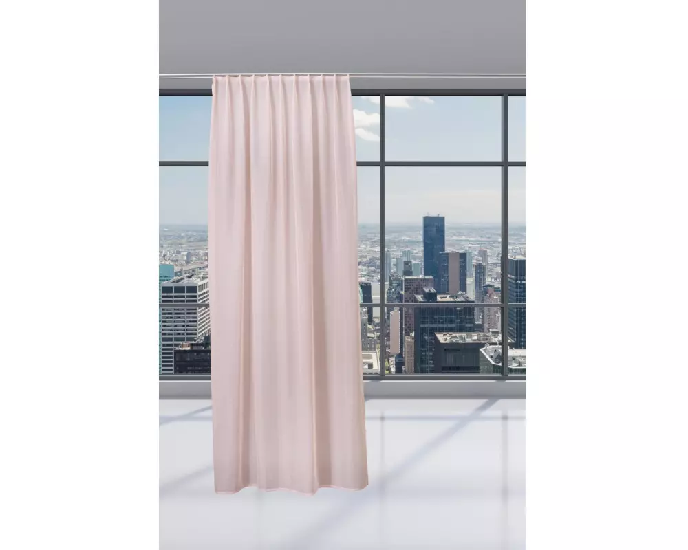 Casa Leon Tagvorhang mit Faltenband Voilette 140 cm x 245 cm, Rosa