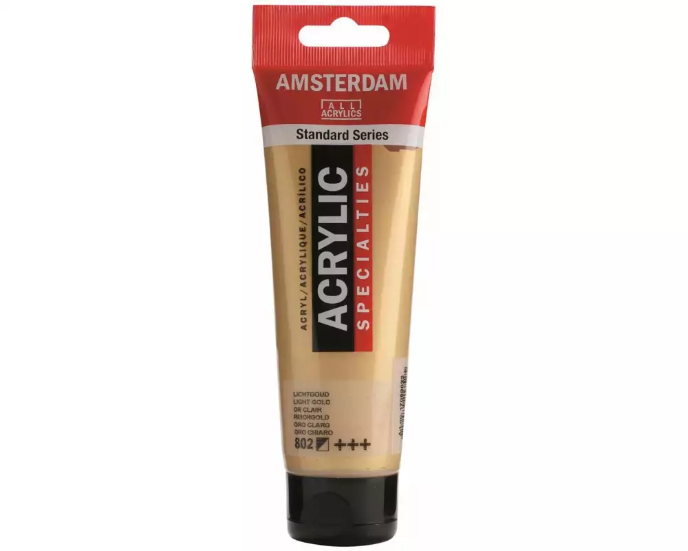 Amsterdam Acrylfarbe Standard 802 Reichgold Halbdeckend, 120 ml
