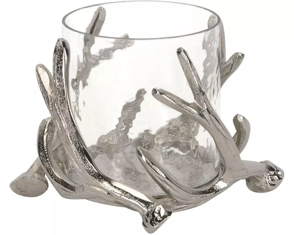 COCON Windlicht Geweih, Silber