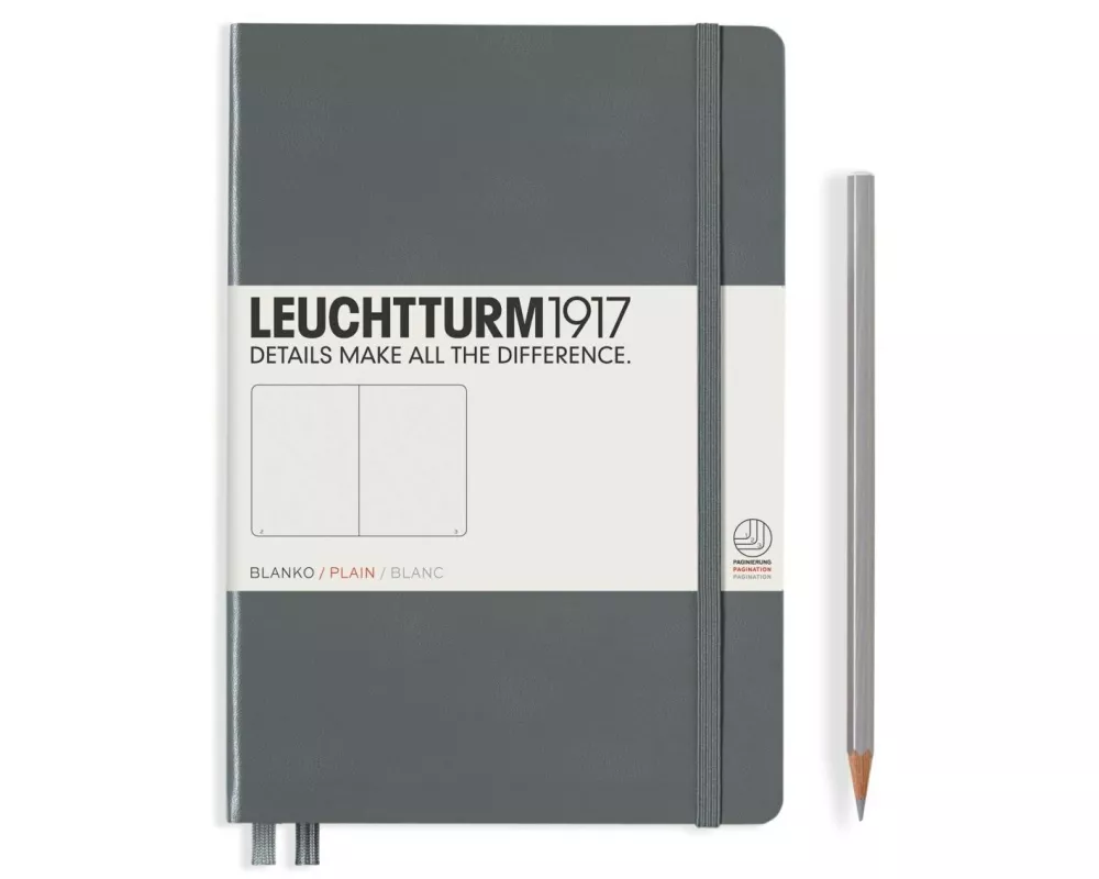 Leuchtturm Notizbuch Medium A5, Blanko, 2-teilig, Anthrazit