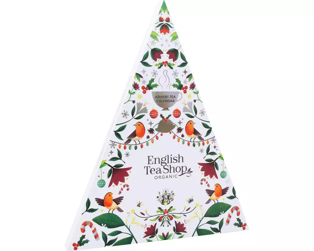 XMAS Adventskalender Mosaik Weiss 25 Bio-Pyramidenbeutel