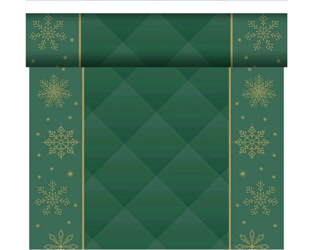 Duni Tischläufer Tête-à-Tête, 0.4 x 24 m, Rhombus Green, 1 Stück