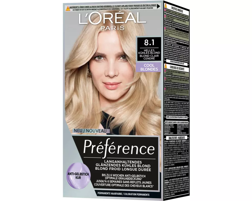 L'Oréal Paris Préférence Cool Blondes 8.1 Helles kühles Blond