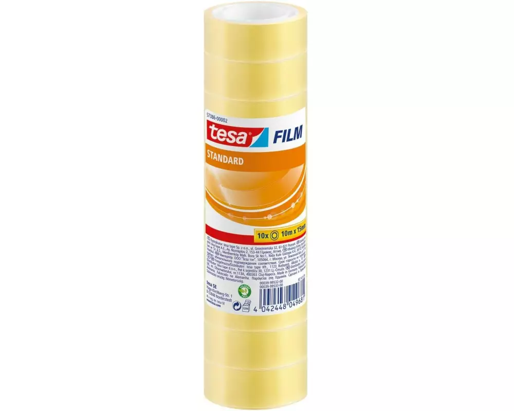 tesa Klebeband Standard 10 Rollen, 10m x 15 mm