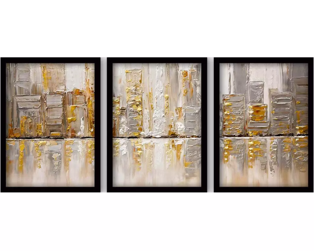 Wallxpert Bild Golden Art 3 Stück, 35 x 45 cm