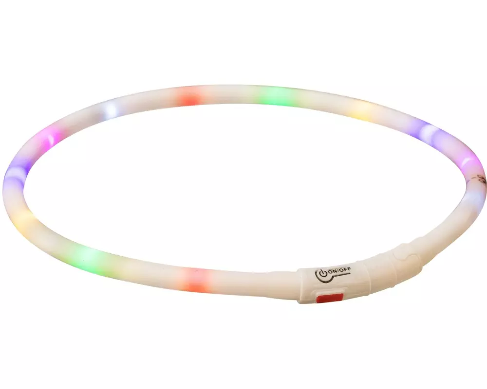 Trixie Leuchthalsband Flash Leuchtring USB, Mehrfarbig