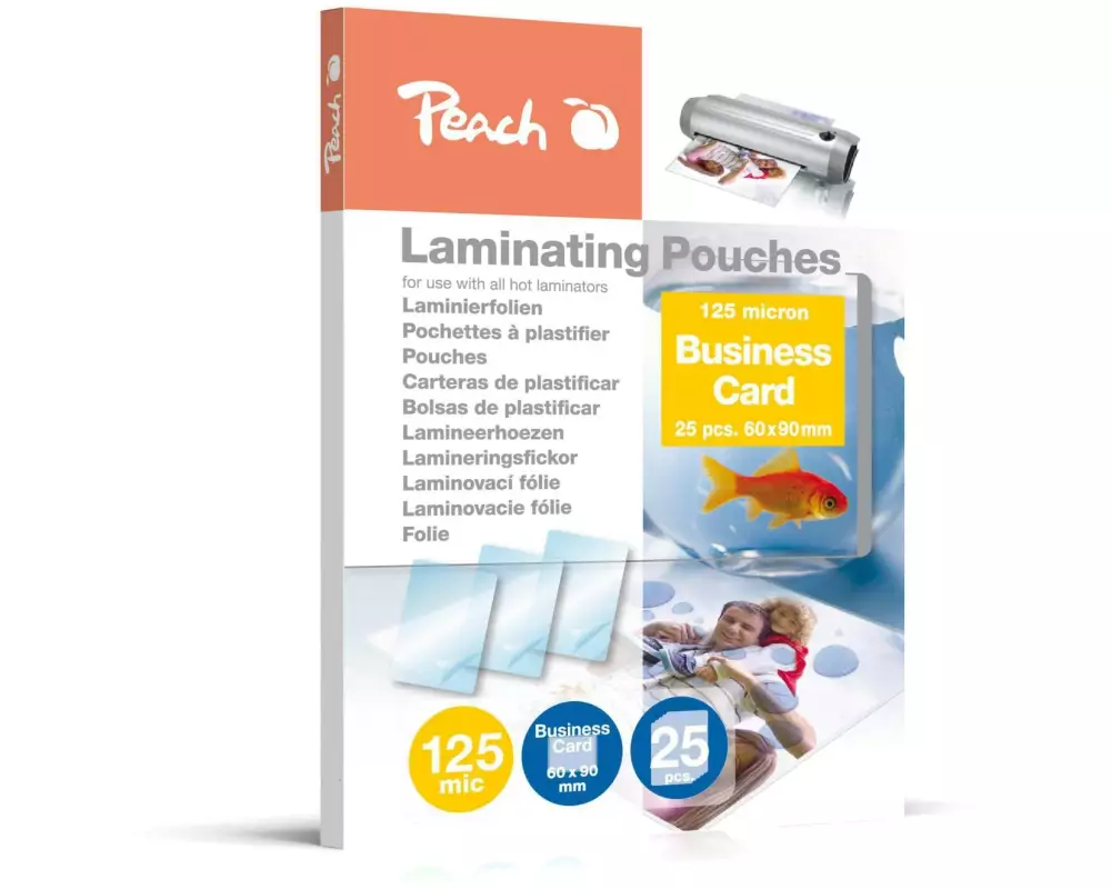 Peach Laminierfolie 6 x 9 cm, 125 µm, 25 Stück, Glänzend
