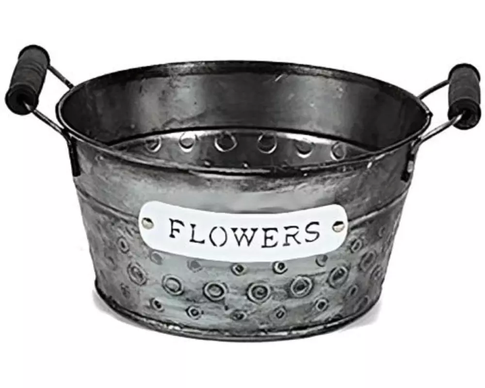 CHALET Blumentopf Bubble 18 x 9 x 14cm, Silber