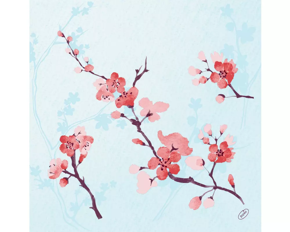 Duni Papierservietten Cherry Breeze 40 cm x 40 cm, 50 Stück