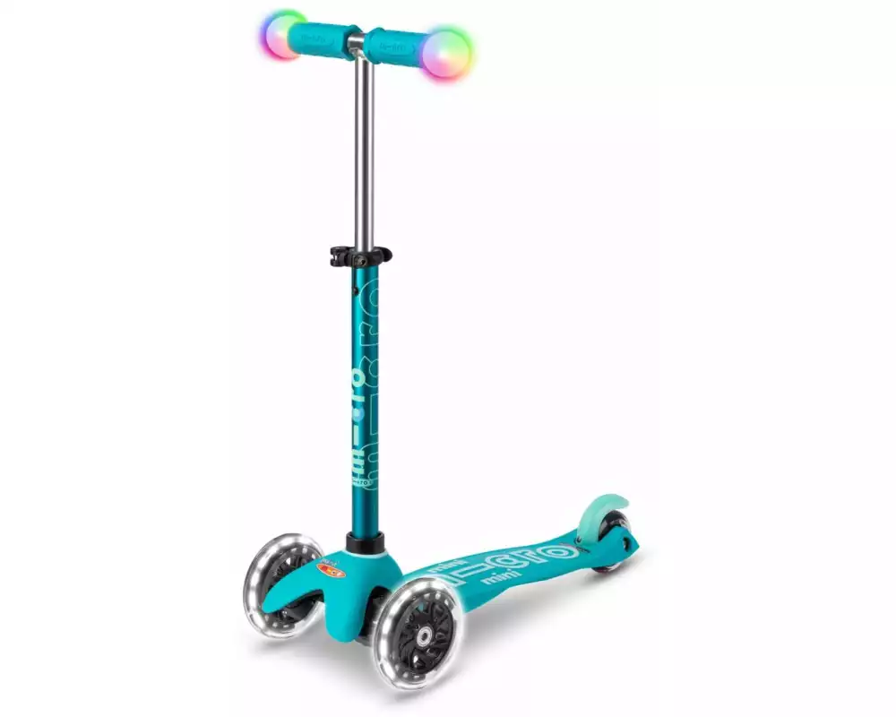 Micro Mobility Kickboard Mini Deluxe Magic Aqua, LED