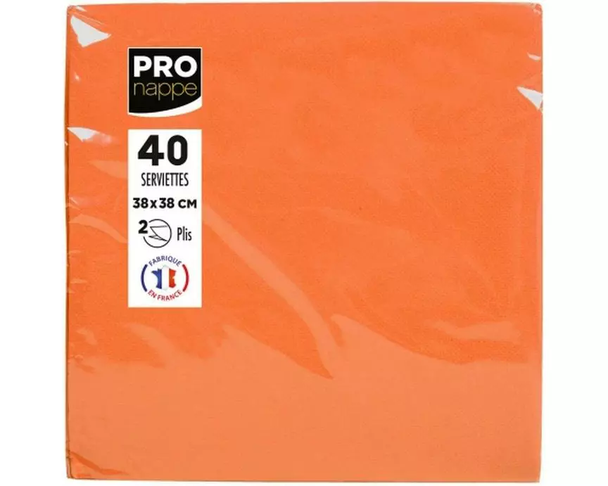 PRO nappe Papierservietten Orange 38 cm x 38 cm, 40 Stück