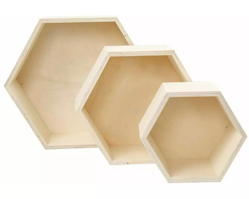 Creativ Company Holzartikel Wandregal, Sechseck