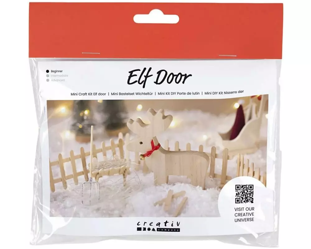 Creativ Company Mini-Utensilien Elfentür / Wichteltür Szene Rentier