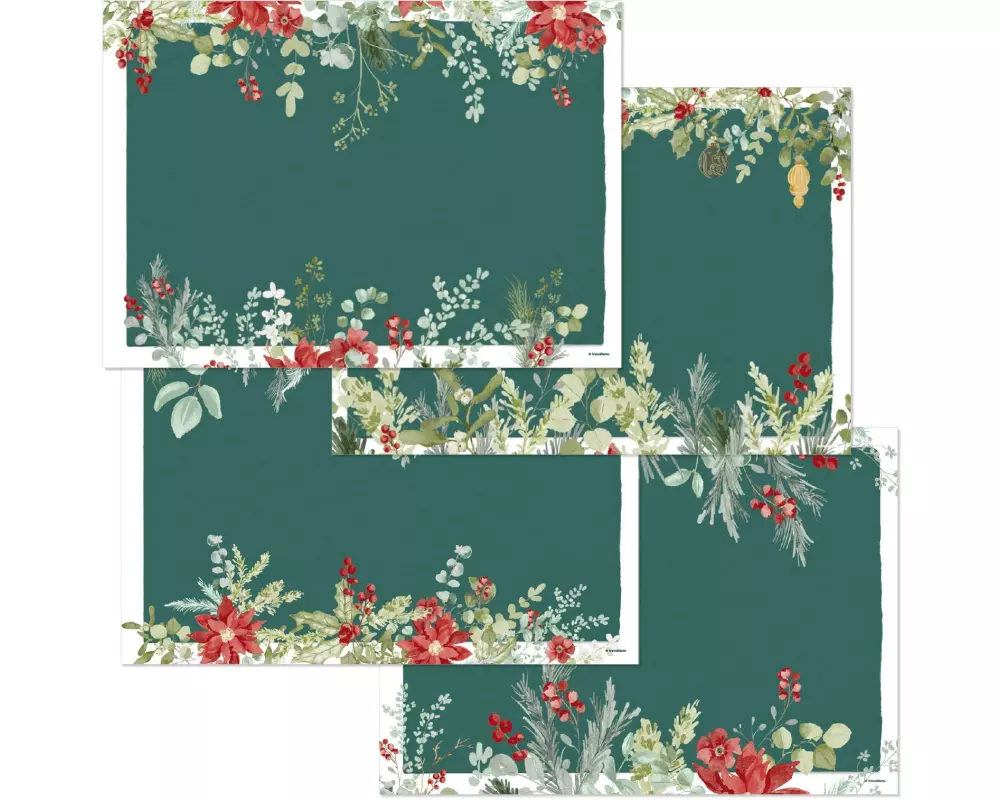 Trendform Papiertischset Festive Green 4 Sujets à 12 Blatt