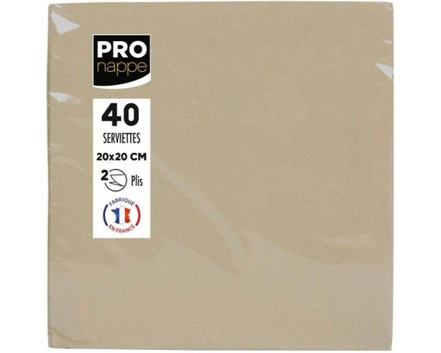 PRO nappe Papierservietten Beige 38 cm x 38 cm, 40 Stück
