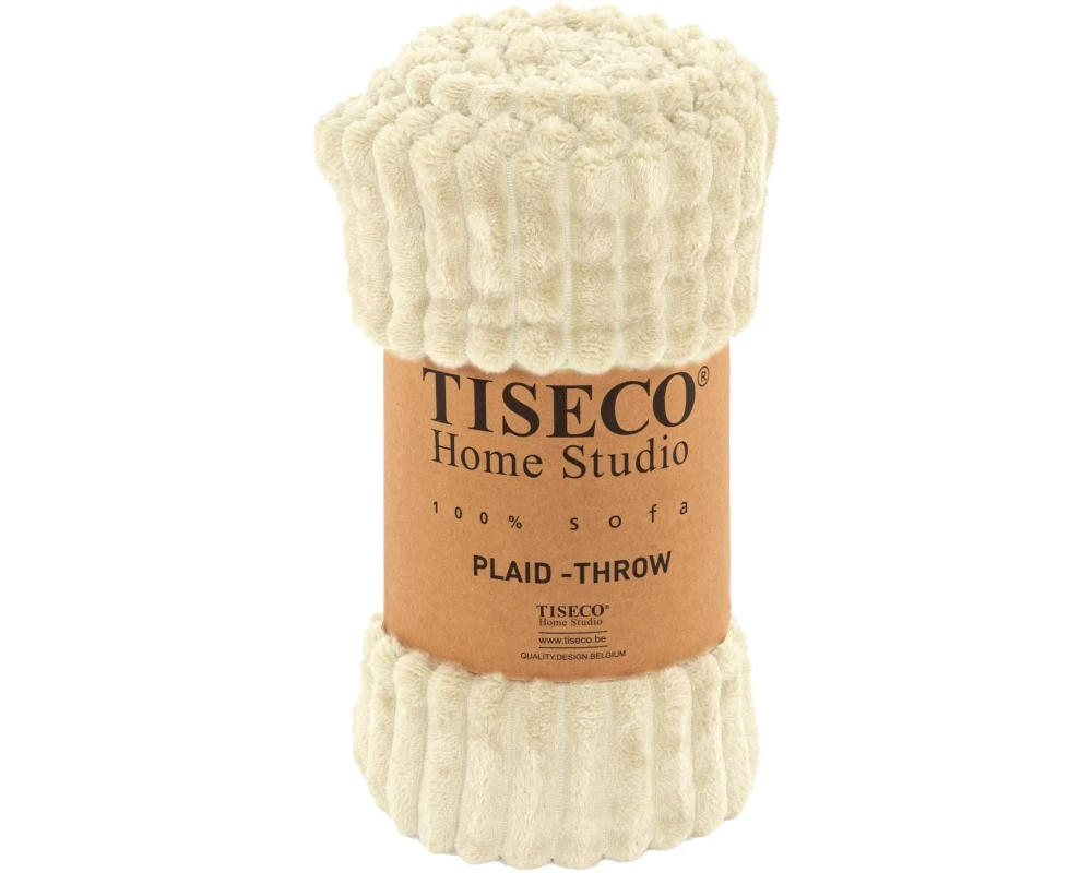 Tiseco Decke Ribble Mikroflanell 130 x 160 cm, Elfenbein