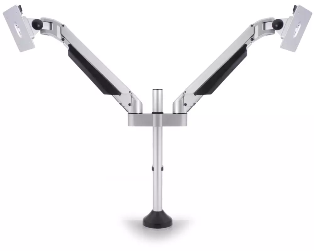 Multibrackets Tischhalterung Gas Lift Arm Dual bis 10 kg – Silber