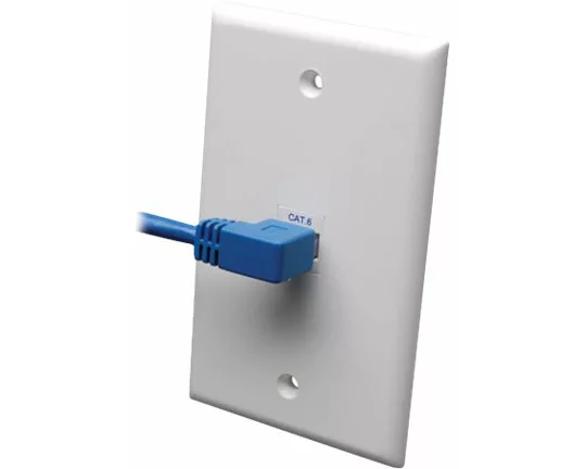 EATON TRIPPLITE Left-Angle, Cat6, Gigabit, Molded, UTP Ethernet Cable, RJ45, Left-Angle M to RJ45m, Blue, 10 ft. 3.05m