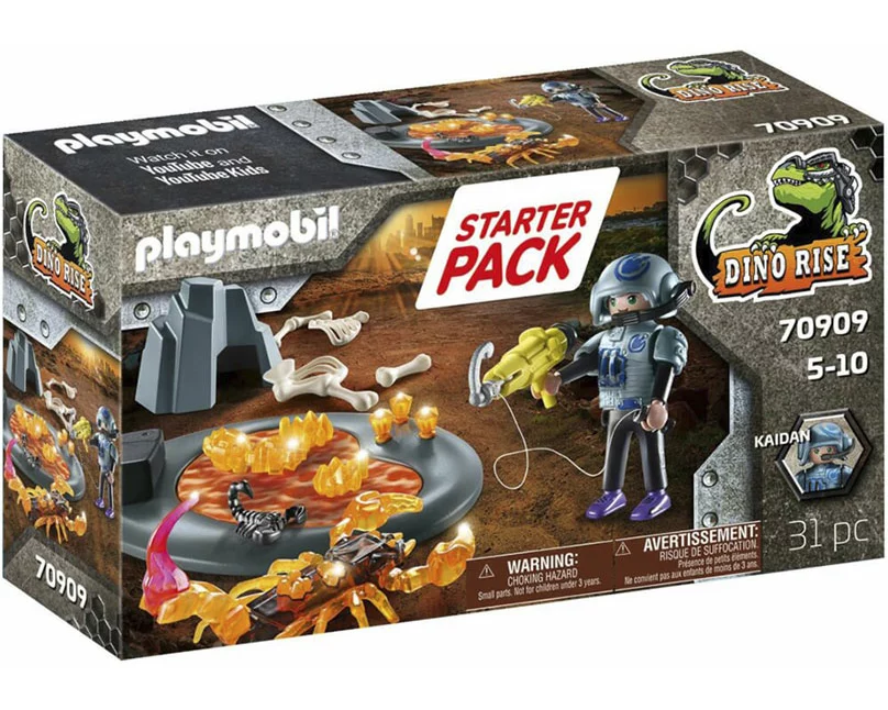 PLAYMOBIL 70909 Dino Rise Starter Pack Kampf gegen den Feuerskorpion