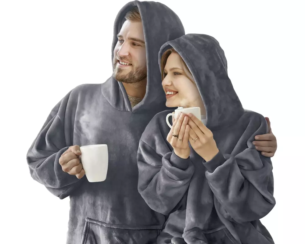 Mediashop Decke Hoodie, Grau