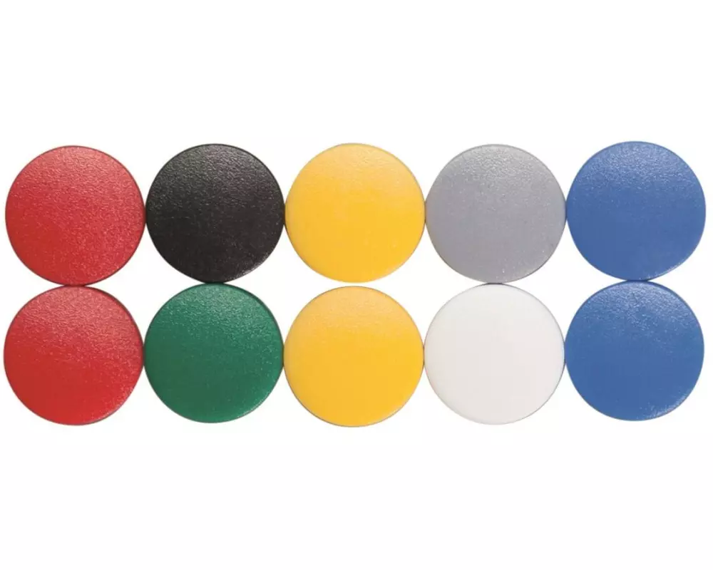 Maul Haftmagnet Solid Ø 15 mm, 150 g, farbig sortiert, 10 Stück