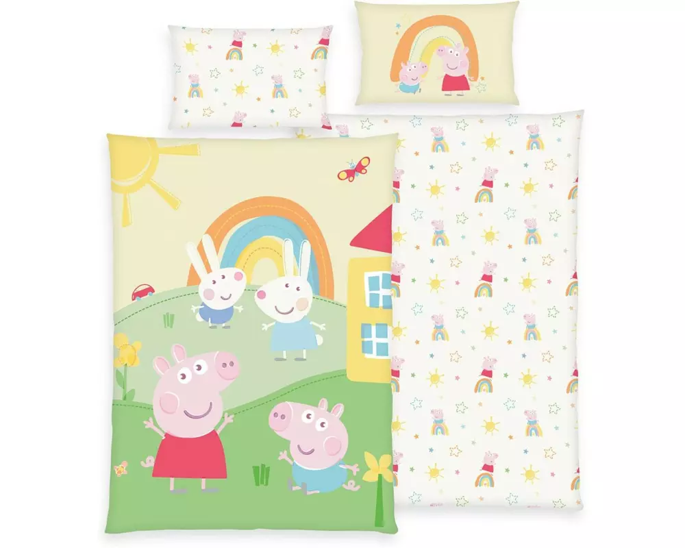 Herding Kinderbettwäsche Peppa Pig 100 x 135 cm + 40 x 60 cm