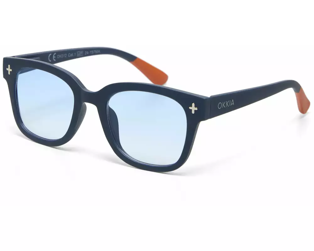 OKKIA Sonnenbrille Giovanni Midnight, Blue Lens